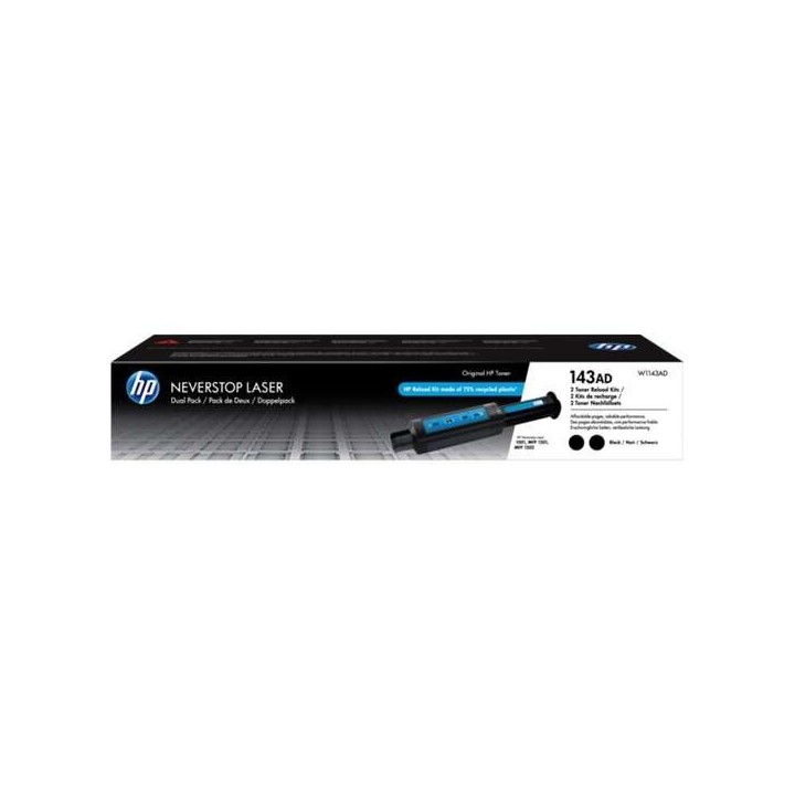 HP W1143A Preto Pack de 2 Kits de Recarga de Toner Originais - 143A