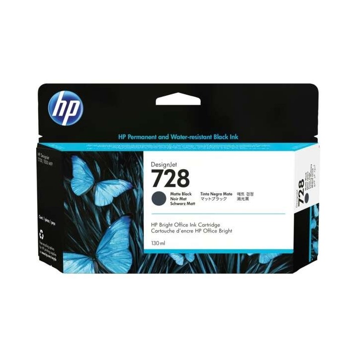 HP 728 Preto Mate Tinteiro Original - 3WX25A