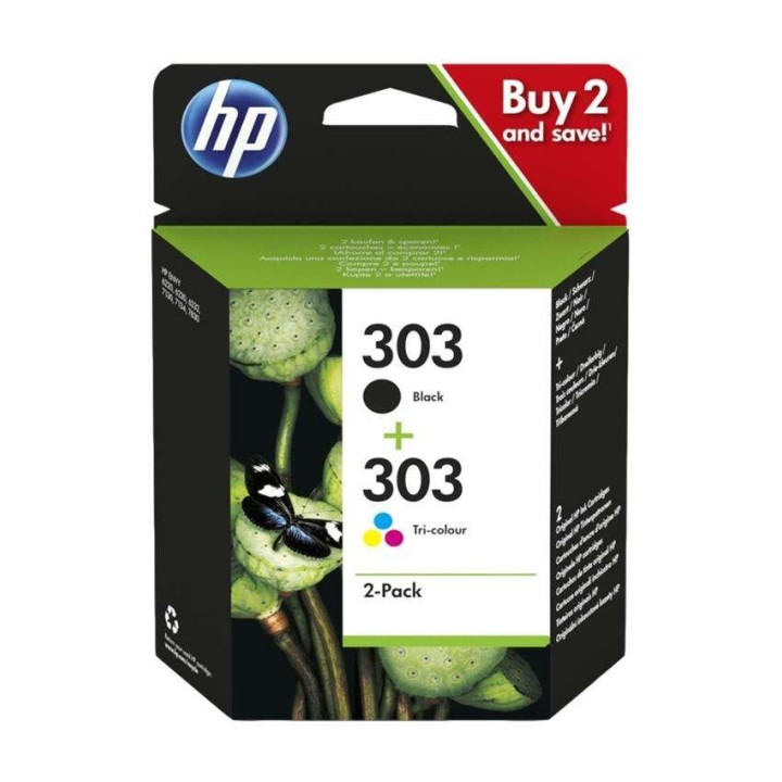 HP 303 Preto + Cor Pack de 2 Tinteiros Originais - 3YM92AE