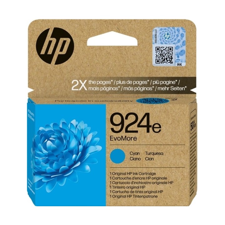 HP 924e XL Ciano Tinteiro Original - 4K0U7NE