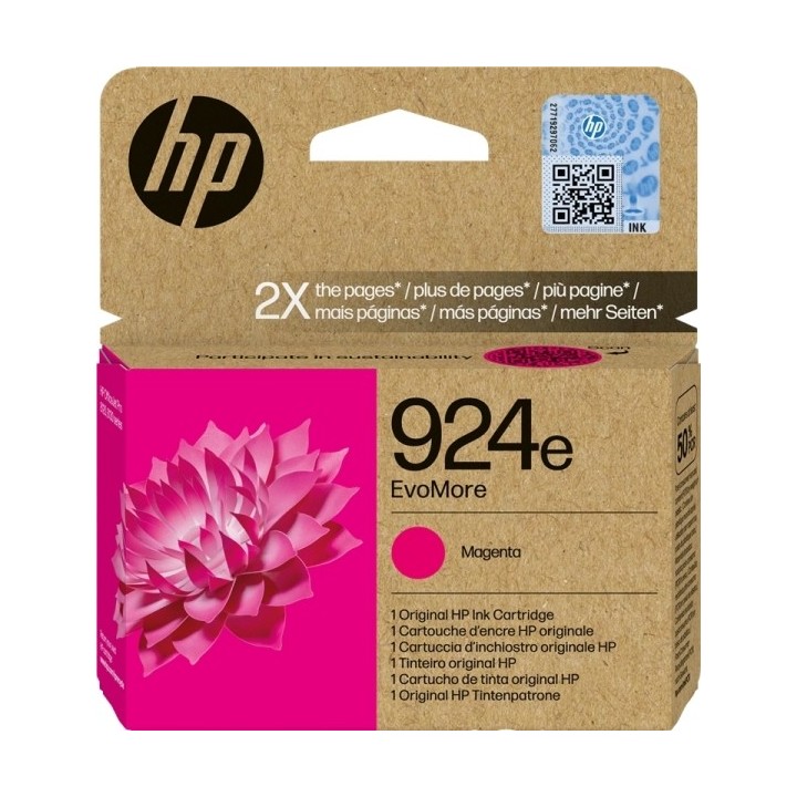 HP 924e XL Magenta Tinteiro Original - 4K0U8NE