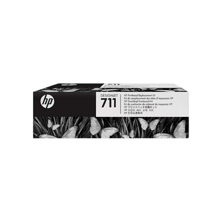 HP 711 Cabeça de Impressão Original + Pack de 4 Cartuchos de Tinta - C