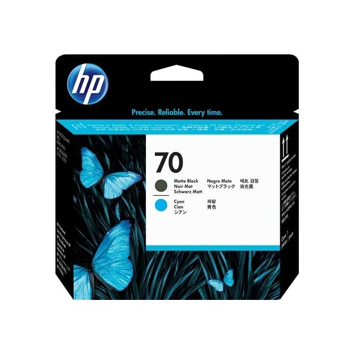 HP 70 Preto Mate/Ciano Cabeça de Impressão Original - C9404A