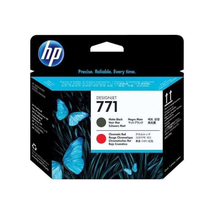HP 771 Cabeça de Impressão Original - Preto Mate, Vermelho Cromatico -