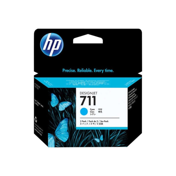 HP 711 Ciano Pack de 3 Tinteiros Originais - CZ134A