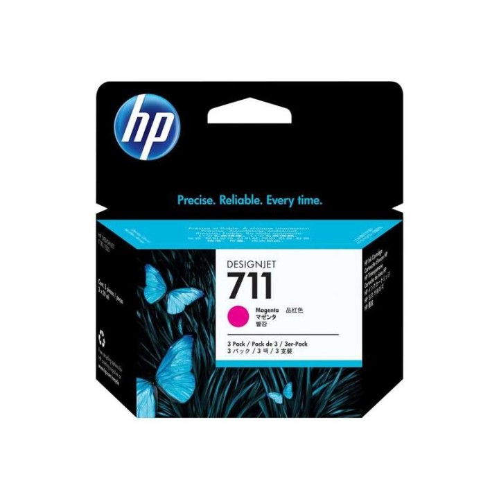 HP 711 Magenta Pack de 3 Tinteiros Originais - CZ135A