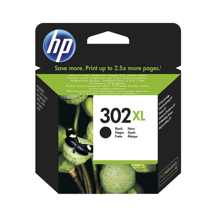 HP 302XL Preto Tinteiro Original - F6U68AE