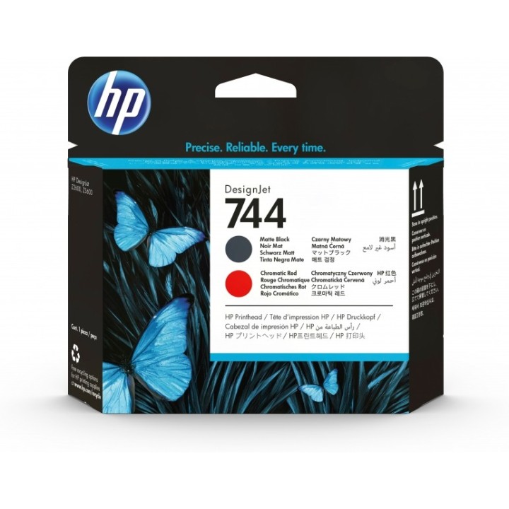 HP F9J88A Preto Mate e Vermelho Cabeça de Impressão Original - 744