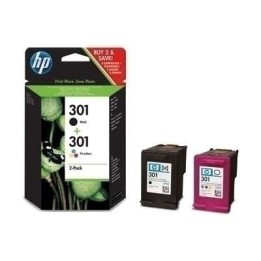 HP 301 Preto + Cor Pack de 2 Tinteiros Originais - N9J72AE