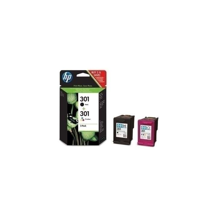 HP 301 Preto + Cor Pack de 2 Tinteiros Originais - N9J72AE