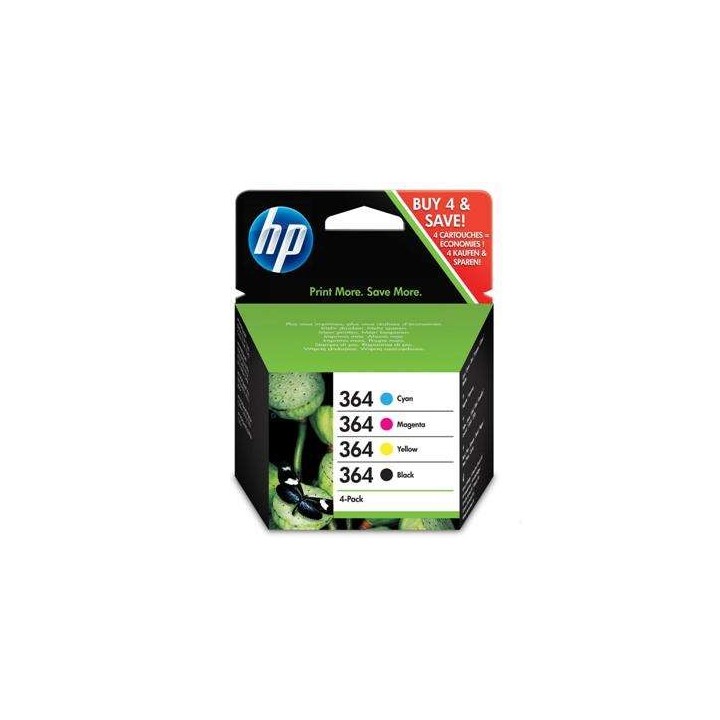 HP 364 Pack de 4 Cartuchos de Tinta Originais - N9J73AE
