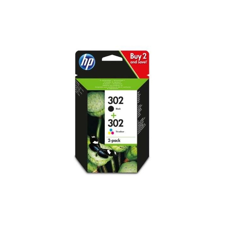 HP 302 Preto + Cor Pack de 2 Tinteiros Originais - X4D37AE