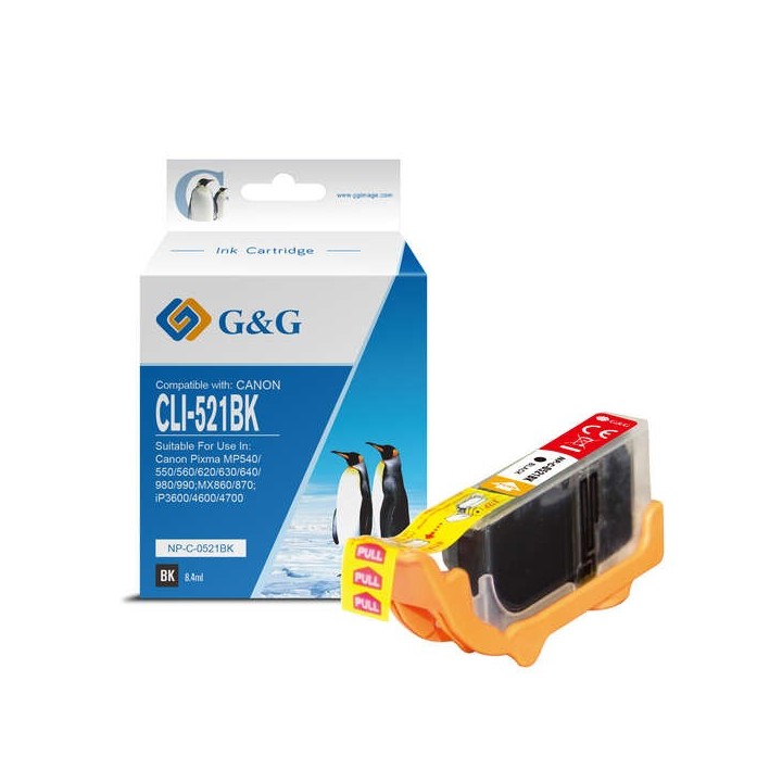 G&G Canon CLI521 Preto Tinteiro Compatível
