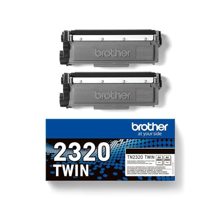 Brother TN2320 Preto Pack de 2 Toners Originais - TN2320TWIN