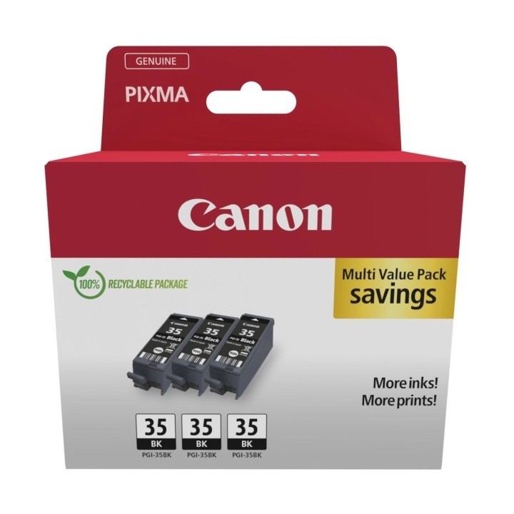 Canon PGI-35BK Multipack de 3 Tinteiros Originais Preto - 1509B028