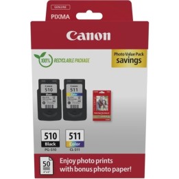 Canon PG-510/CL-511 Multipack de 2 Tinteiros Originais + 50 Folhas de