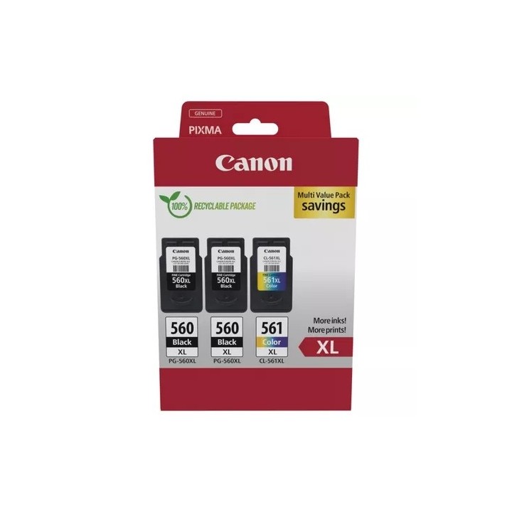 Canon PG-560XL + CL-561XL Pack de 3 Tinteiros Originais - 3712C009