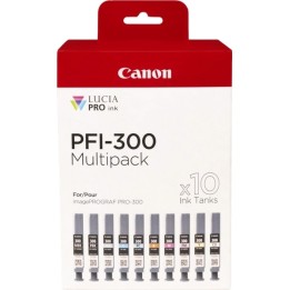 Canon PFI300 Pack de 10 Cartuchos de Tinta Originais - 4192C008