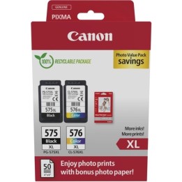 Canon PG575XL/CL576XL Multipack de 2 Tinteiros Originais + 50 Folhas d