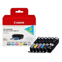 Canon PGI550/CLI551 Pack de 6 Cartuchos de Tinta Originais - 6496B005