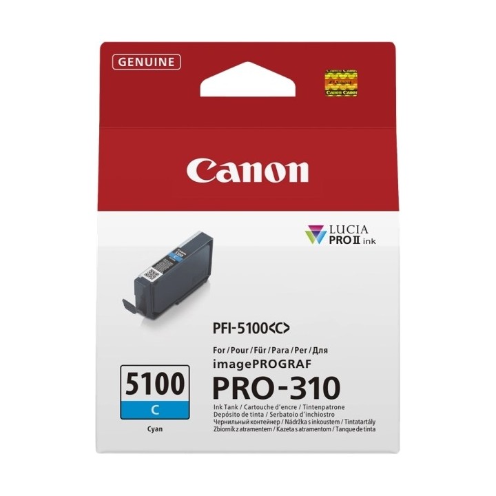Canon PFI5100 Ciano Tinteiro Original - 6953C001/PFI-5100C