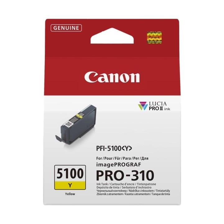 Canon PFI5100 Amarelo Tinteiro Original - 6955C001/PFI-5100E