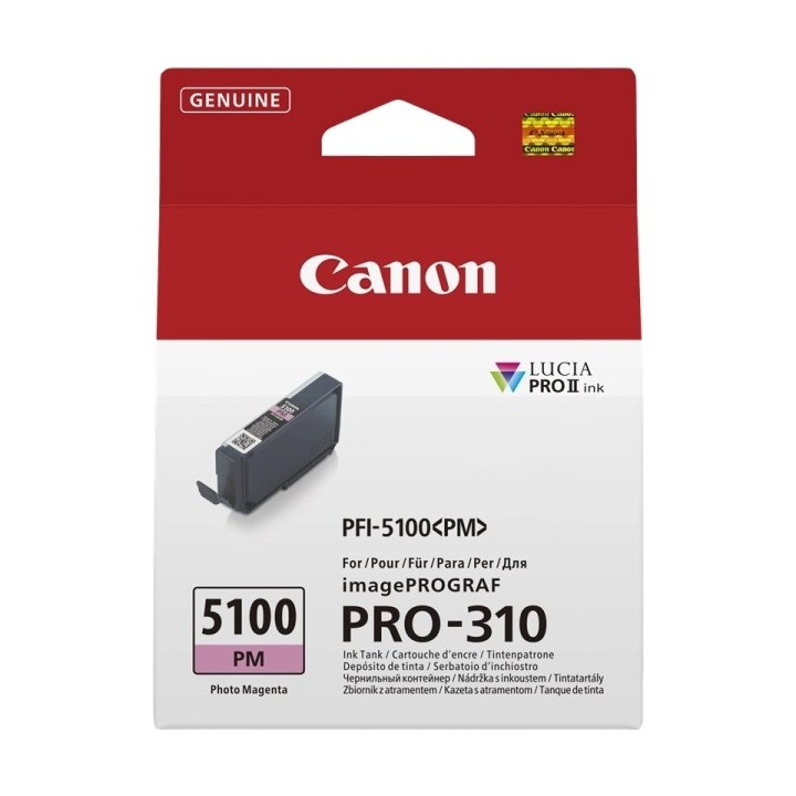 Canon PFI5100 Magenta Photo Tinteiro Original - 6957C001/PFI-5100PM