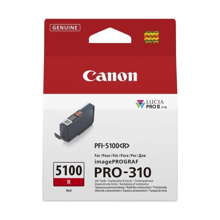 Canon PFI5100 Vermelho Tinteiro Original - 6958C001/PFI-5100R