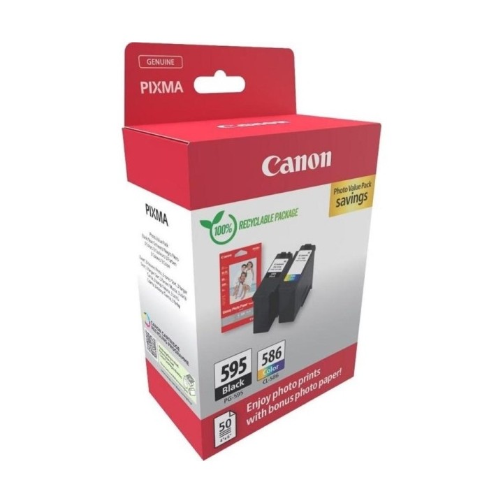 Canon PG-595/CL-586 Multipack de 2 Tinteiros Originais + 50 Folhas de