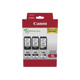 Canon PG545XL Preto + CL546XL Cor Pack de 3 Tinteiros Originais - 8286