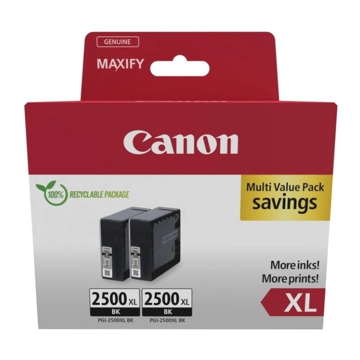 Canon PGI-2500XL Multipack de 2 Tinteiros Originais Preto - 9254B011