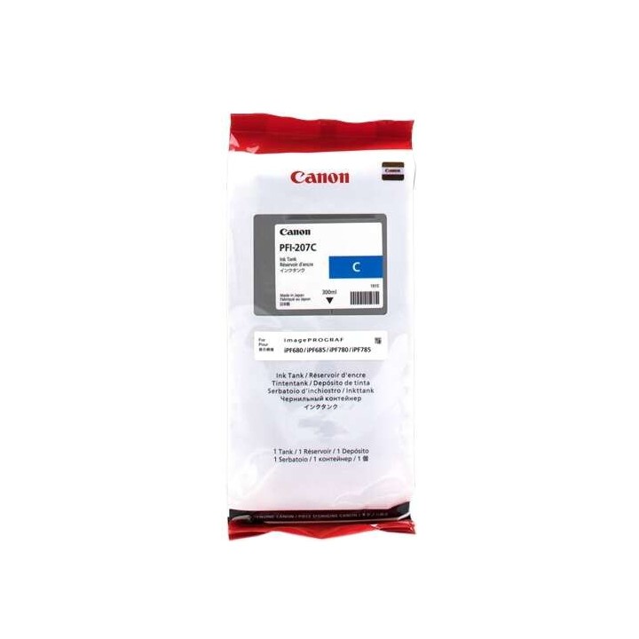 Canon PFI207 Ciano Tinteiro Original - 8790B001/PFI-207C