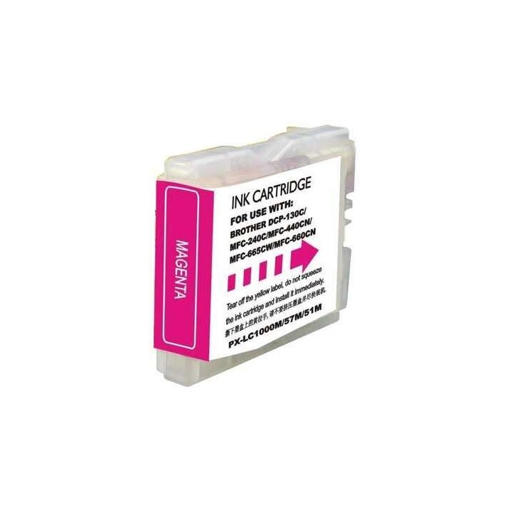 Brother LC1000XL/LC970XL Magenta Tinteiro Compatível - Substitui LC100