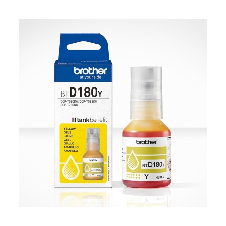 Brother BTD180E Amarelo Frasco de Tinta Original - BTD180E