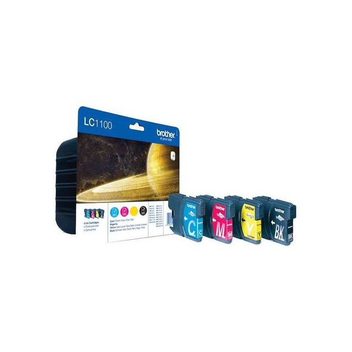Brother LC1100 Pack de 4 Cartuchos de Tinta Originais - LC1100VALBP