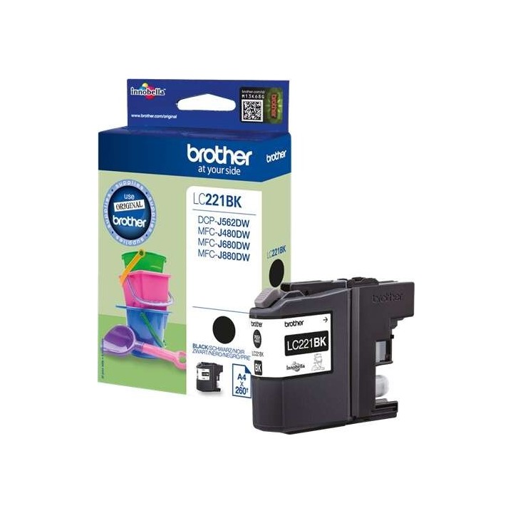 Brother LC221 Preto Tinteiro Original - LC221BKBP