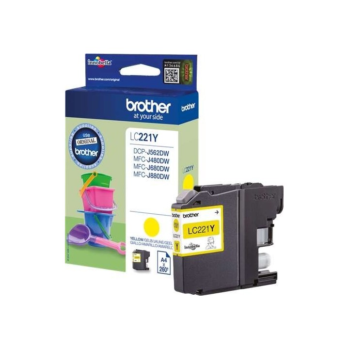 Brother LC221 Amarelo Tinteiro Original - LC221YBP