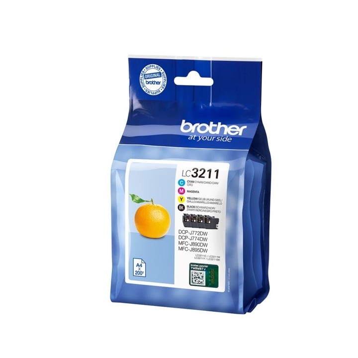 Brother LC3211 Pack de 4 Cartuchos de Tinta Originais - LC3211VAL