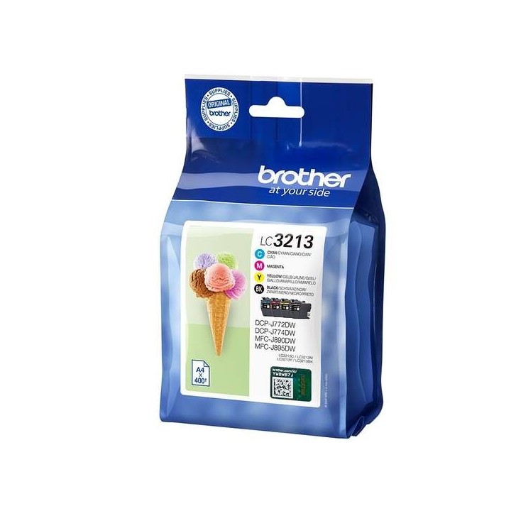 Brother LC3213 Pack de 4 Cartuchos de Tinta Originais - LC3213VAL