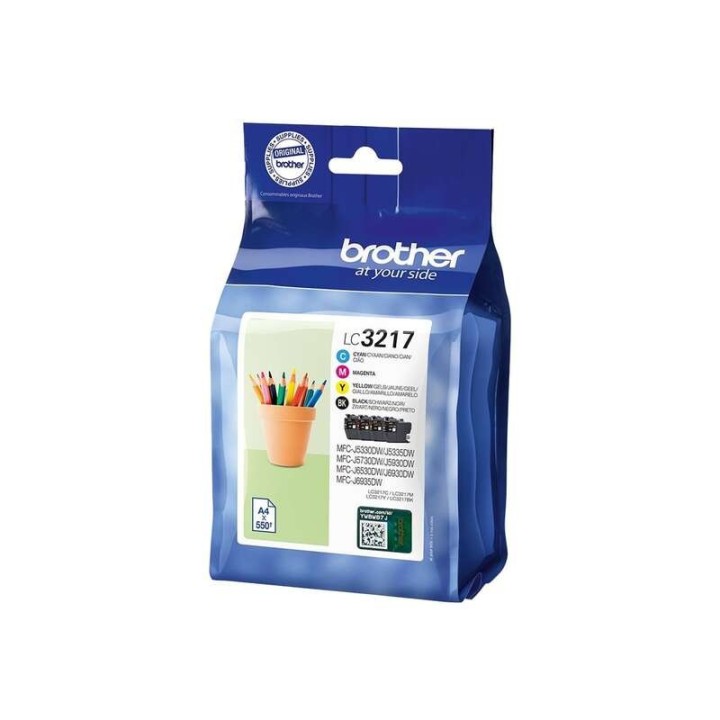Brother LC3217 Pack de 4 Cartuchos de Tinta Originais - LC3217VAL