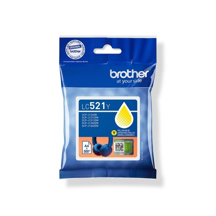 Brother LC521 Amarelo Tinteiro Original - LC521E