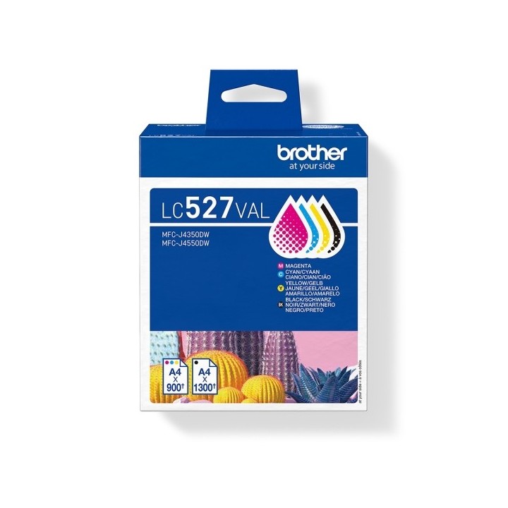 Brother LC527 Pack de 4 Cartuchos de Tinta Originais - LC527VAL