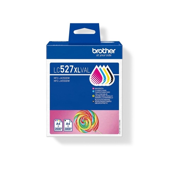 Brother LC527XL Pack de 4 Cartuchos de Tinta Originais - LC527XLVAL