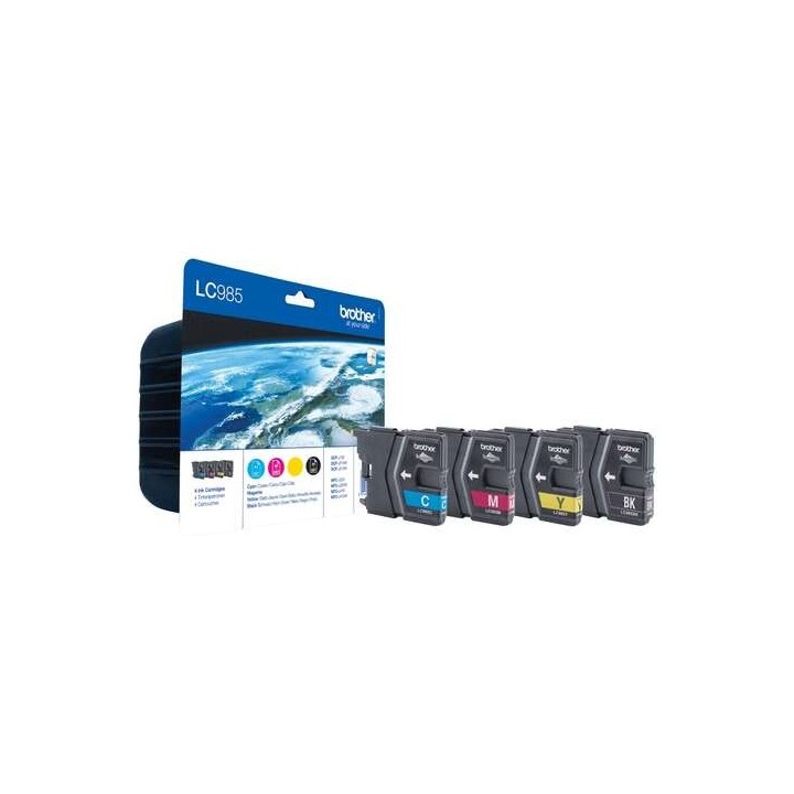 Brother LC985 Pack de 4 Cartuchos de Tinta Originais - LC985VALBP