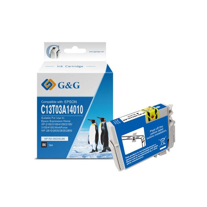 G&G Epson 603XL Preto Tinteiro Pigmentada Compatível
