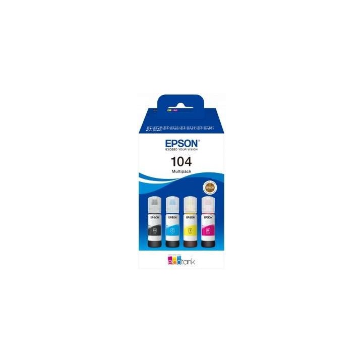Epson 104 Pack de 4 Frascos de Tinta Originais - C13T00P640