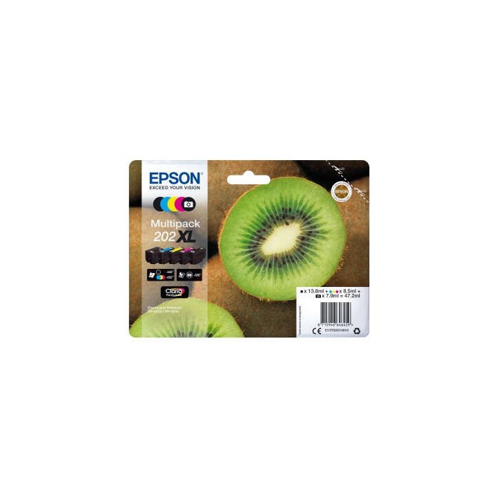 Epson 202XL Pack de 5 Cartuchos de Tinta Originais - C13T02G74010