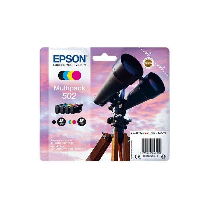 Epson 502 Pack de 4 Cartuchos de Tinta Originais - C13T02V64010