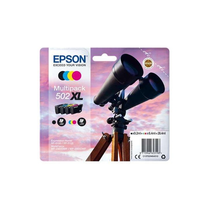Epson 502XL Pack de 4 Cartuchos de Tinta Originais - C13T02W64010