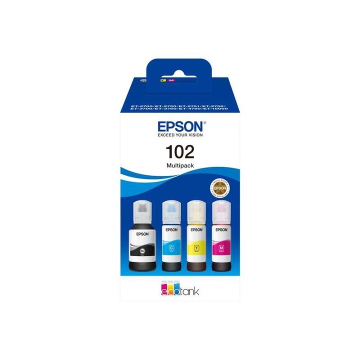 Epson 102 Pack de 4 Frascos de Tinta Originais - C13T03R640